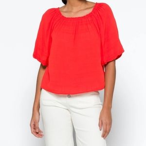 SANCTUARY Sunkissed Off-the-Shoulder 3/4 Bubble Sleeve Top